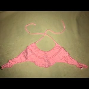 Pink bandeau bathing suit